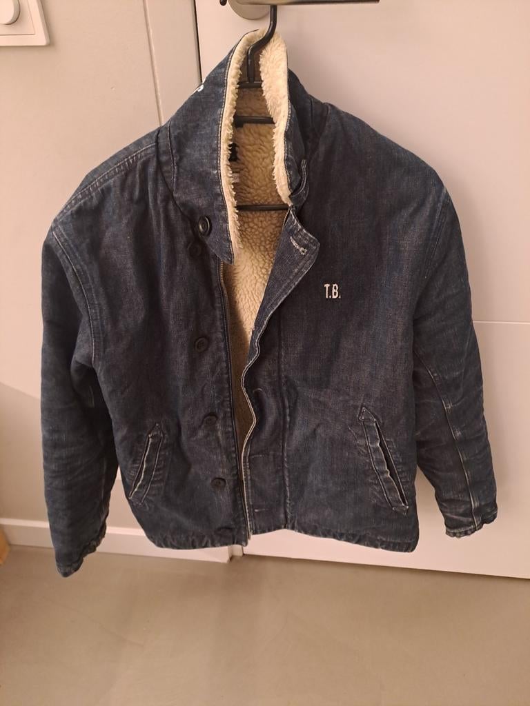 Edwin Sherpa Denim Jas - Warm en Stijlvol, Kleding | Heren, Jassen | Winter, Zo goed als nieuw, Maat 48/50 (M), Blauw, Ophalen of Verzenden