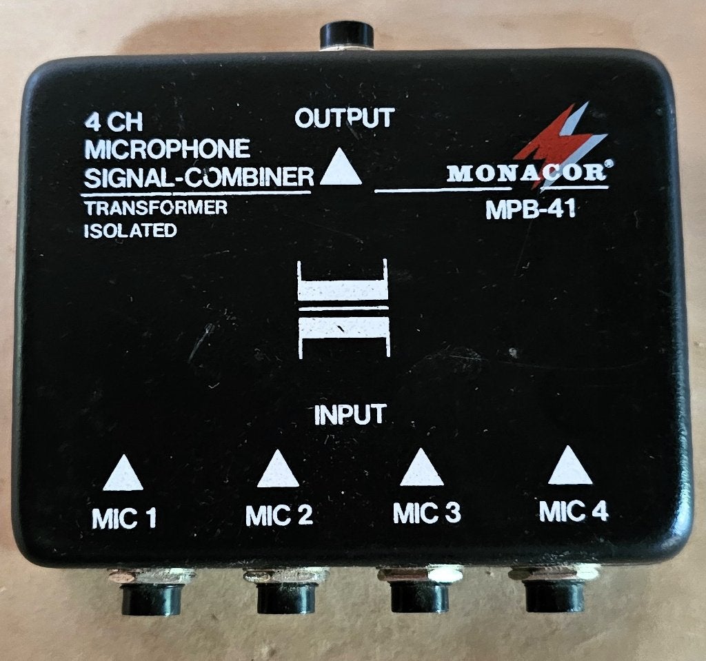 Microfoon‑Combiner - Monacor MPB‑41 – 4‑kanaals, Ophalen of Verzenden, Gebruikt, Overige typen