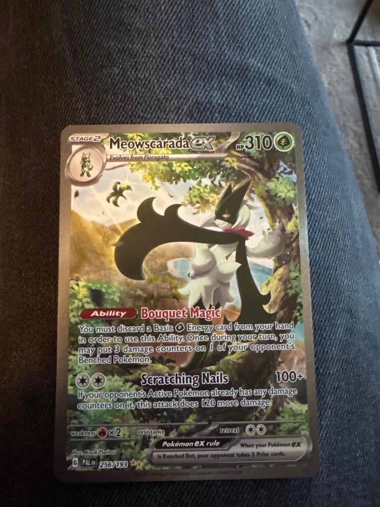 Meowscarada ex 256/193 Paldea Evolved Pokémon Kaart, Ophalen of Verzenden, Zo goed als nieuw, Losse kaart, Foil