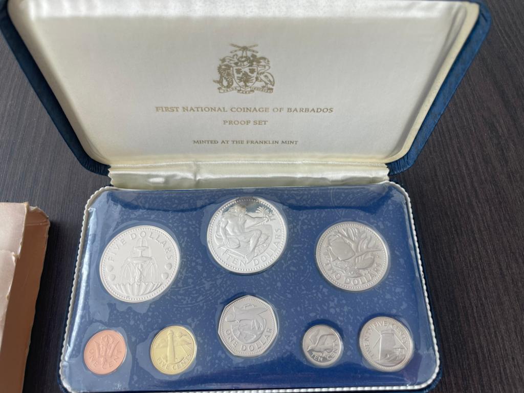 Barbados zilver Dollar proof set 1973. Zilveren munten oz, Postzegels en Munten, Munten | Amerika, Ophalen of Verzenden, Noord-Amerika