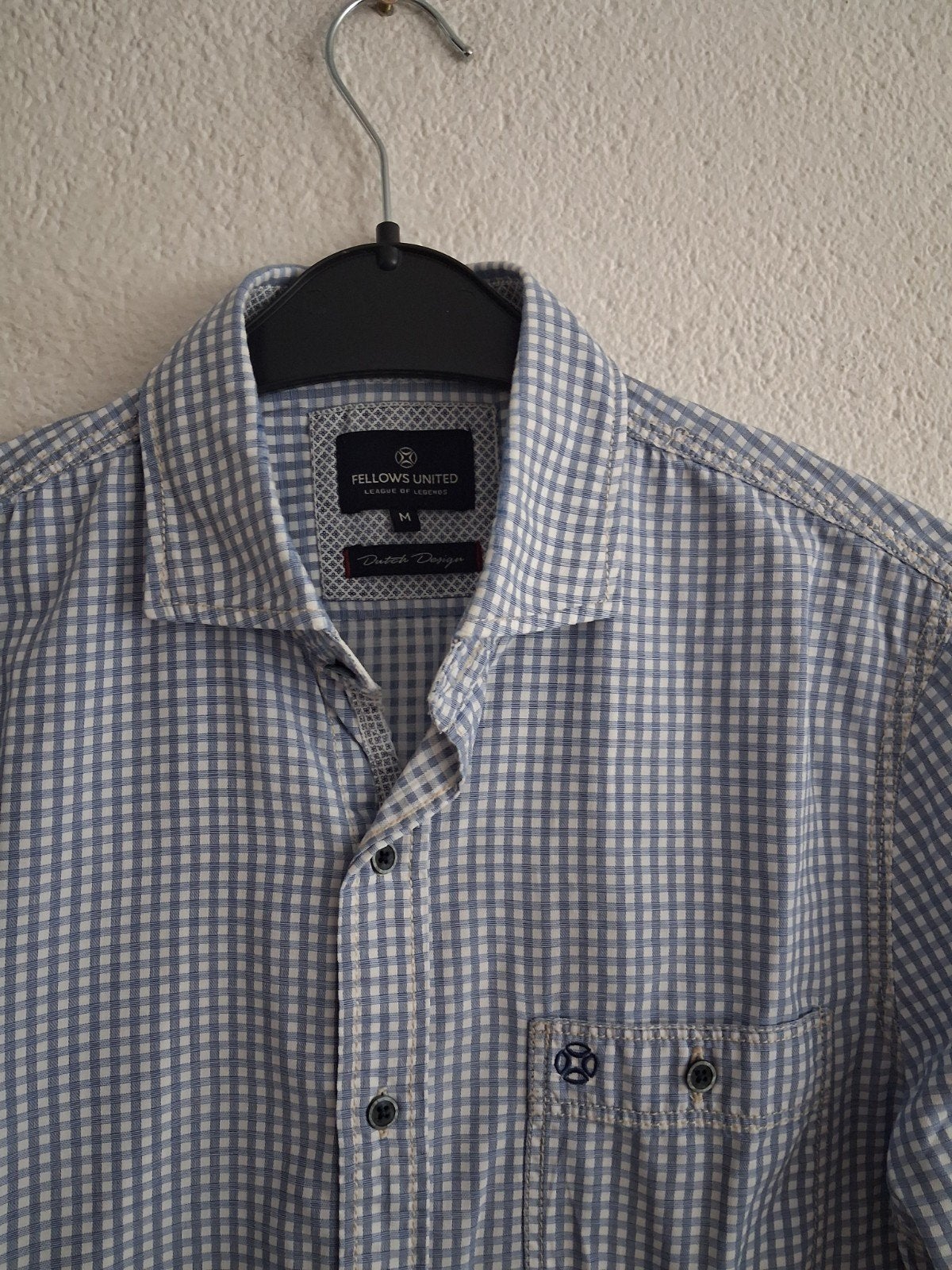 Fellows United geruit overhemd - Maat M, Kleding | Heren, Overhemden, Blauw, Zo goed als nieuw, Fellows United, Halswijdte 39/40 (M)