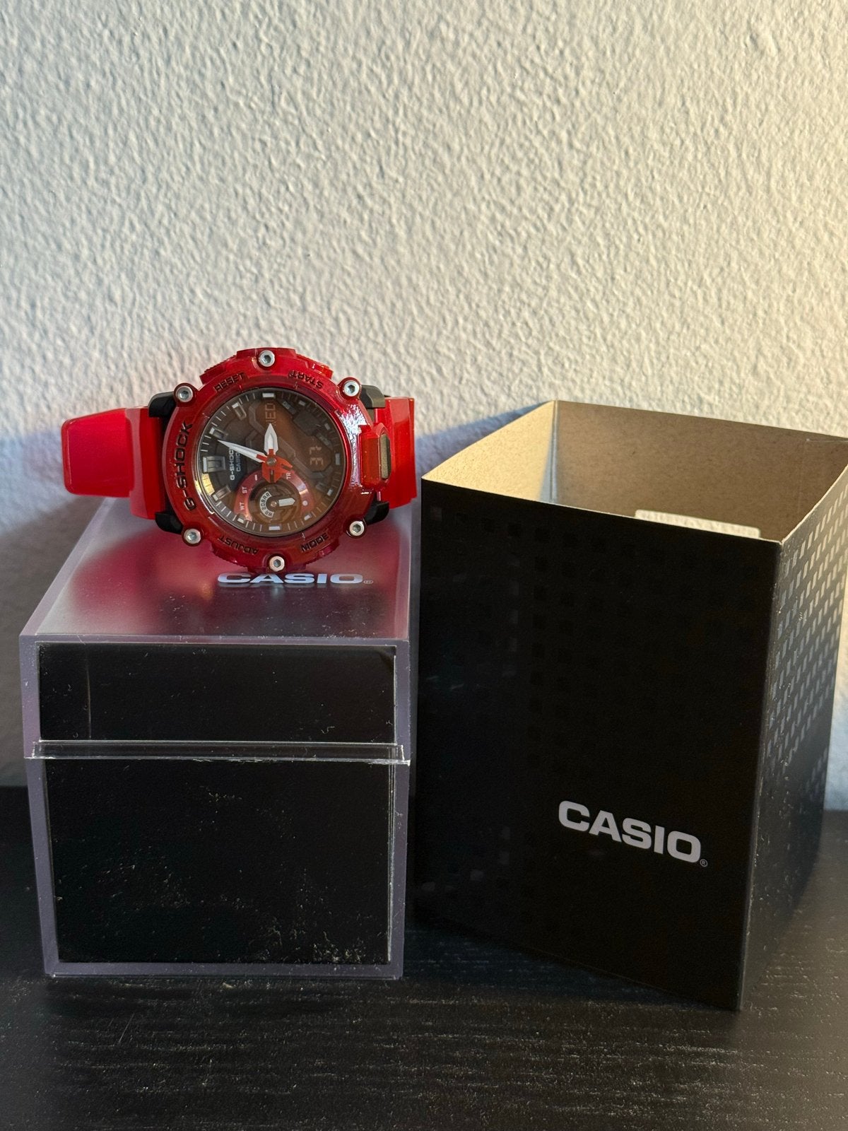 Casio G-Shock GA-2200SKL-4A Rood Polshorloge, Ophalen, Casio, Kunststof, Polshorloge