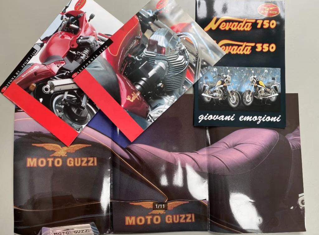 3 MOTO GUZZI brochures  uit de jaren negentig., Ophalen of Verzenden, Moto Guzzi