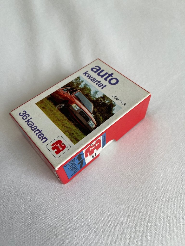 Auto kwartet Jumbo 20e druk, Verzamelen, Speelkaarten, Jokers en Kwartetten, Ophalen of Verzenden, Zo goed als nieuw, Kwartet(ten)