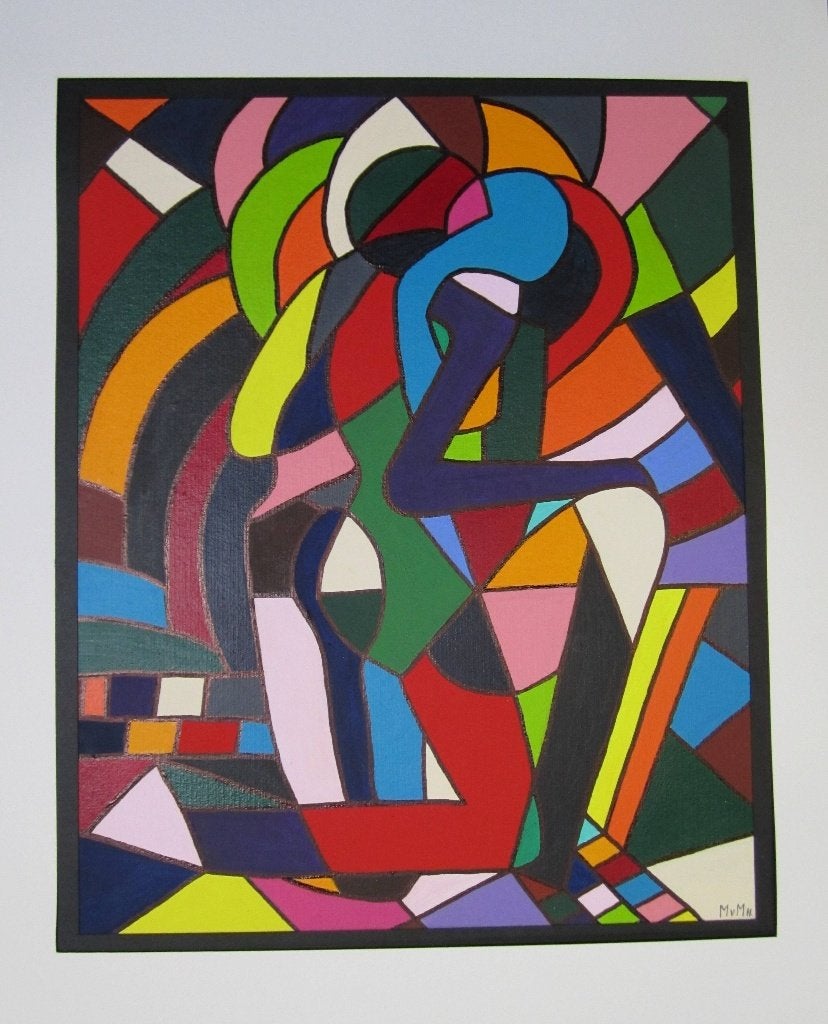 schilderij mozaiek Mensen 3 en 4 70x50cm, Ophalen of Verzenden
