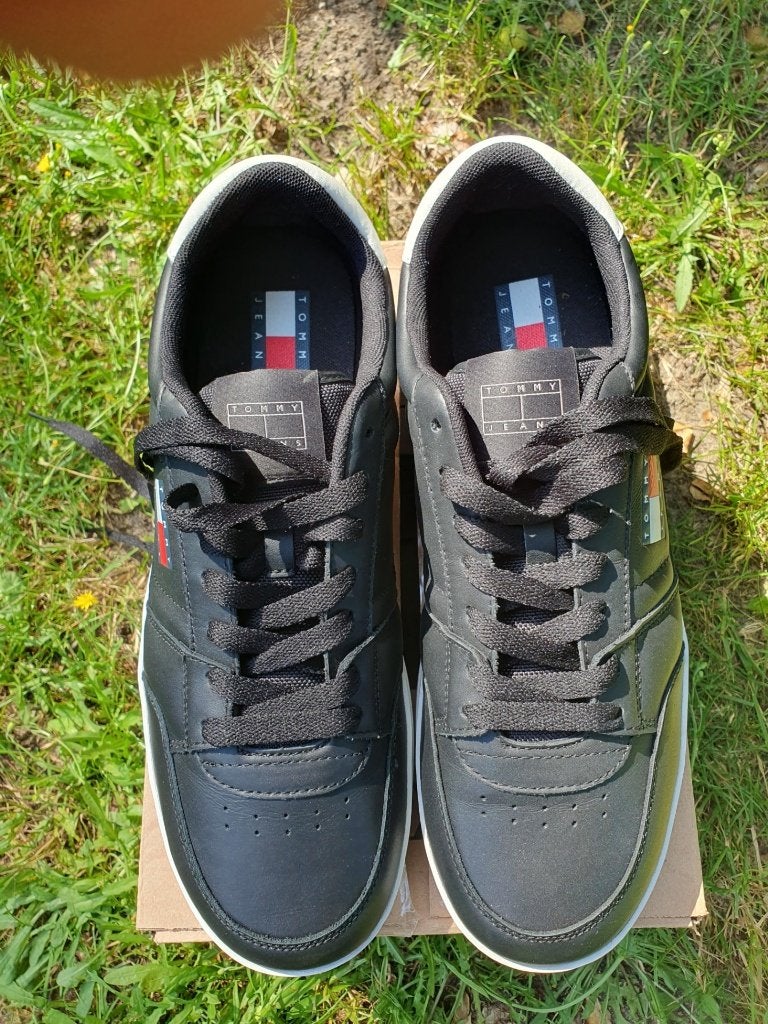 Leren Tommy Hilfiger sneakers maat 45, Zwart, Tommy Hilfiger, Nieuw, Ophalen of Verzenden