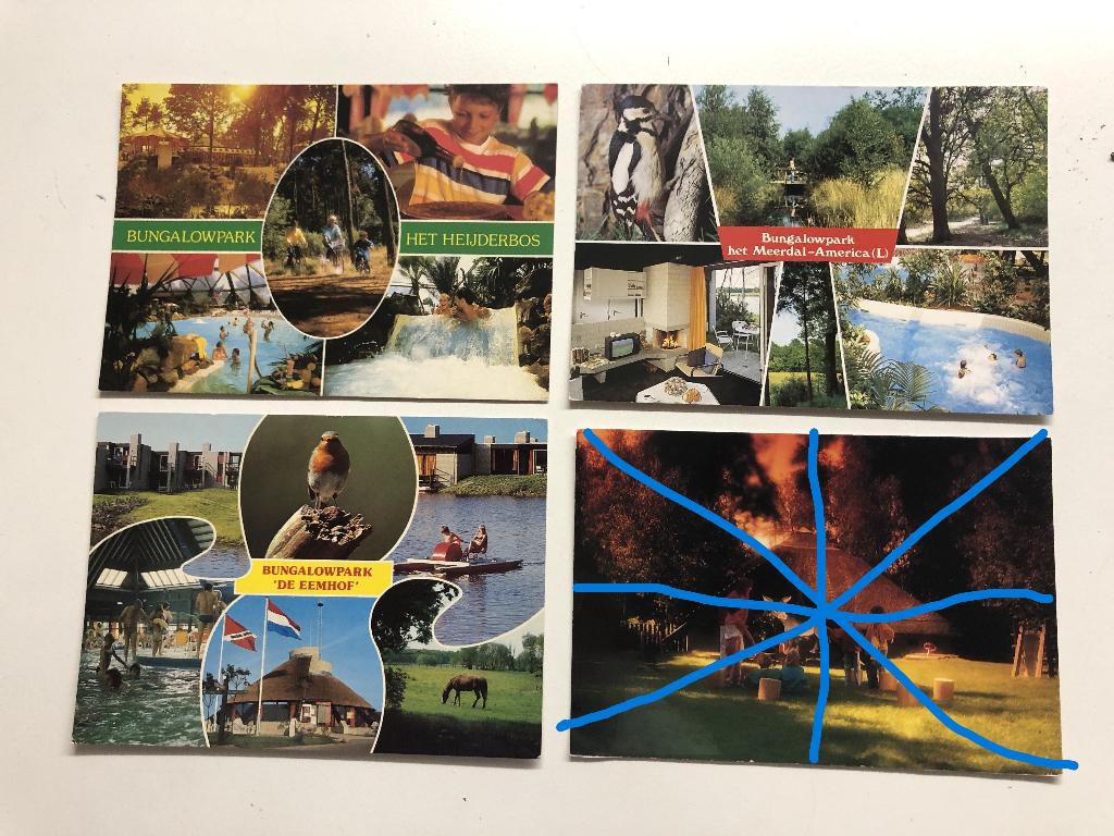 Set van drie ansichtkaarten van Center Parcs, Ophalen of Verzenden, 1980 tot heden, Noord-Brabant