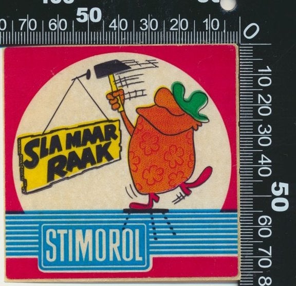 Sticker: Stimorol - Sla maar raak, Verzenden, Zo goed als nieuw, Bedrijf of Vereniging