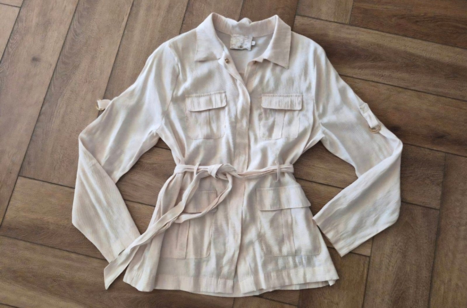 Prachtig blouse jasje van Aaiko, maat L, Aaiko, Beige, Maat 42/44 (L), Ophalen of Verzenden