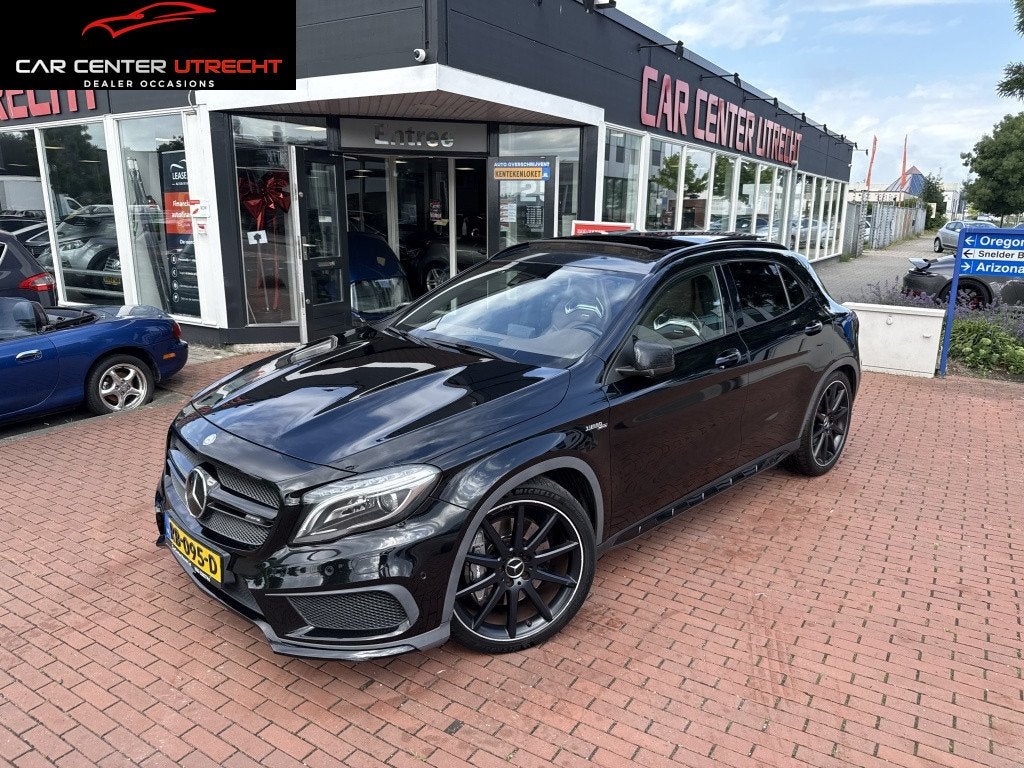 Mercedes-Benz GLA AMG 45 4Matic Edition 1 vol opties!, Auto's, Mercedes-Benz, Gebruikt, Euro 6, 4 cilinders, Zwart