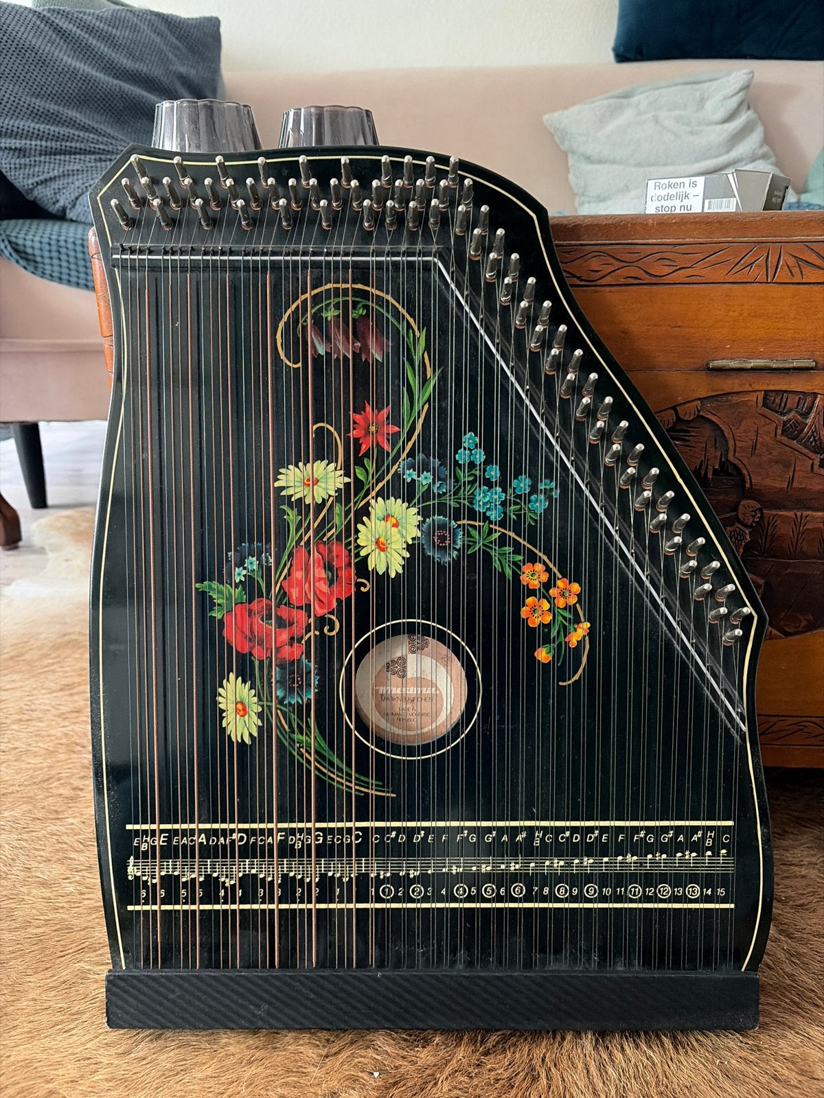 Vintage Akord Zither - Made in German Democratic Republic, Ophalen of Verzenden, Zo goed als nieuw, Citer