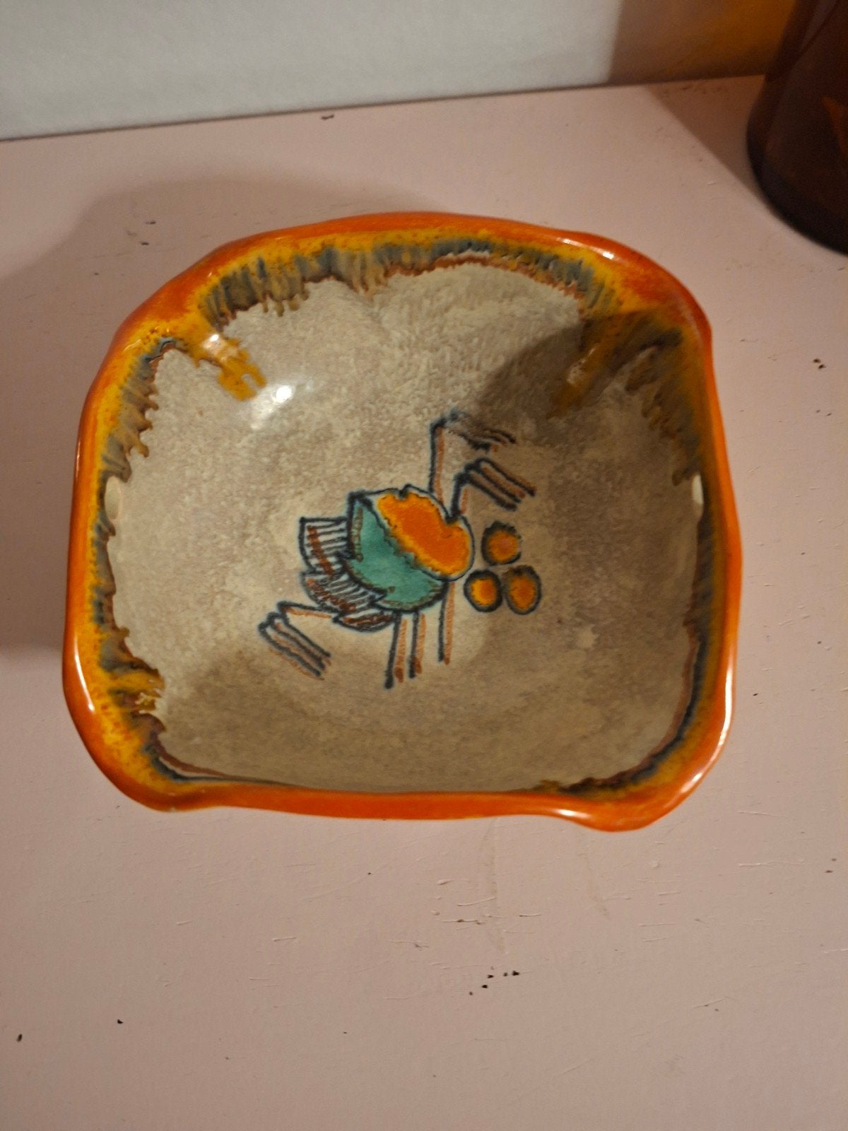 Vintage handgeschilderd schaaltje – West Germany, Ophalen of Verzenden
