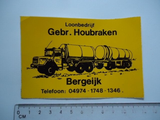 sticker oud Bergeijk HOUBRAKEN loonbedrijf Scania ? truck, Verzenden, Zo goed als nieuw, Bedrijf of Vereniging