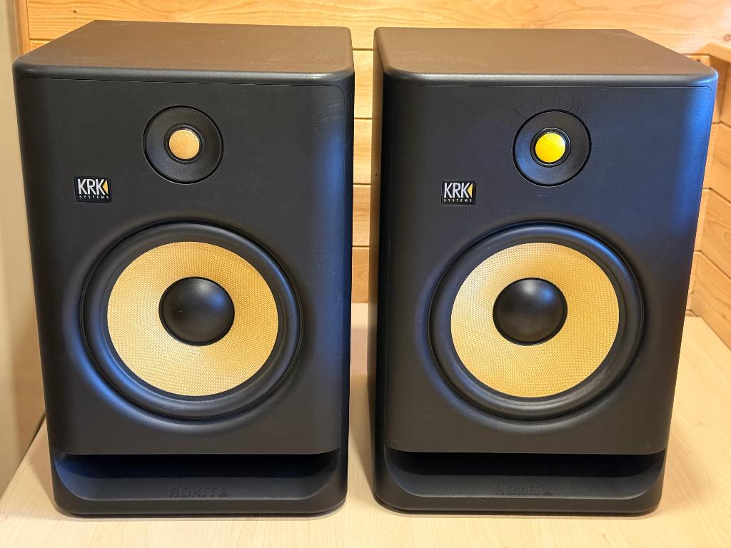 KRK Rokit 8 G4 set monitor speakers, Audio, Tv en Foto, Luidsprekers, Gebruikt, 60 tot 120 watt, Front, Rear of Stereo speakers