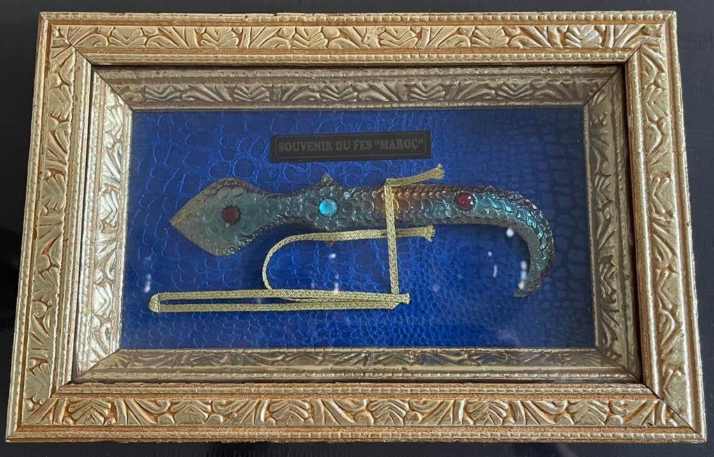 Leuke handgemaakte souvenierlijst te koop aangeboden!, Ophalen, Zo goed als nieuw, Schilderij, Minder dan 50 cm
