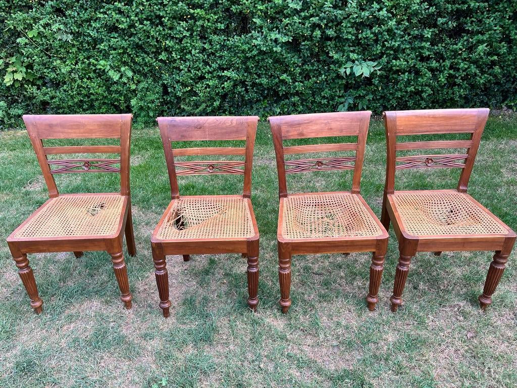 Set van 4 Indonesische teakhout stoelen, Ophalen
