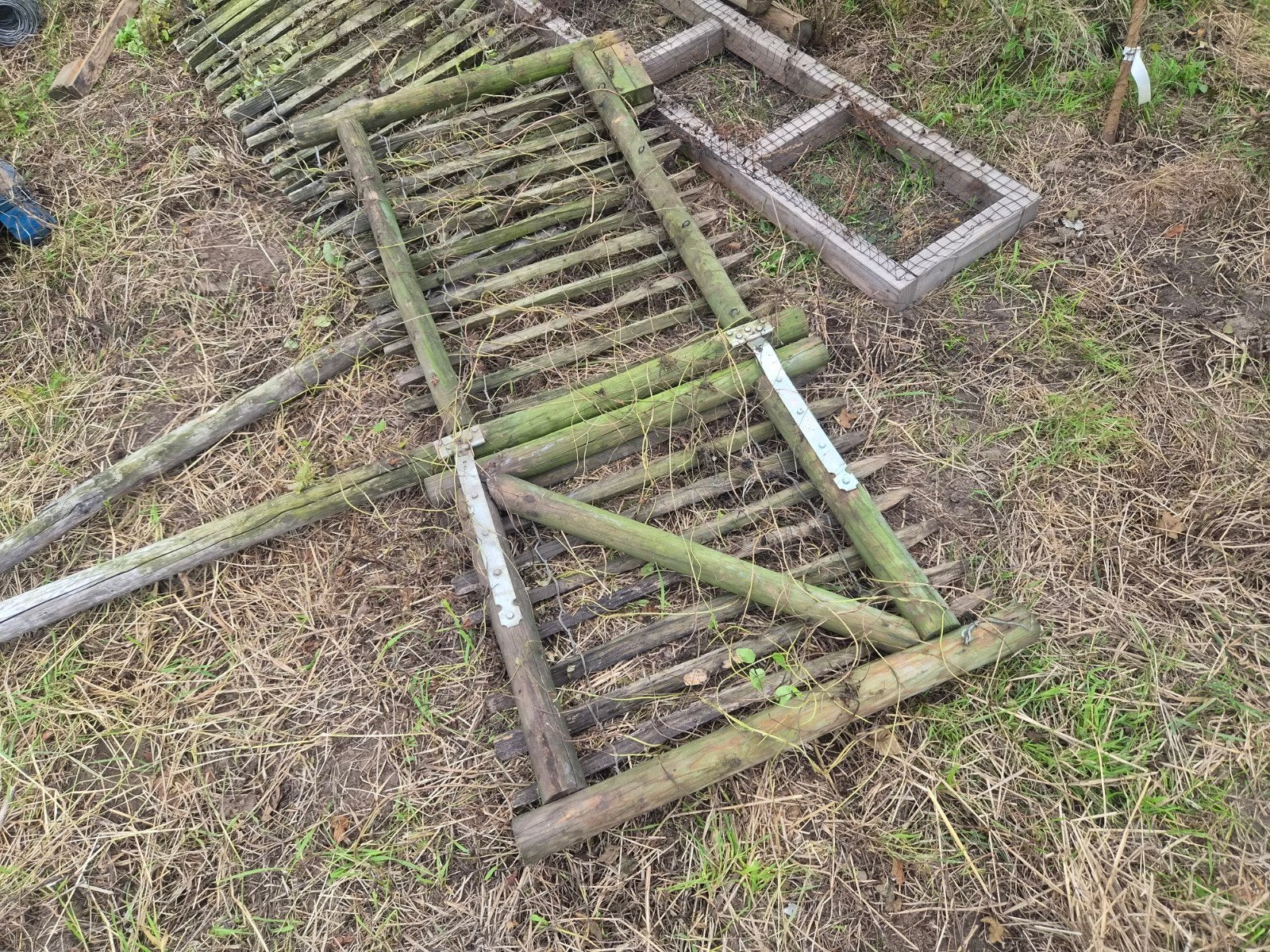 Gebruikt houten tuinhek met poort, Ophalen, Met poort, Gebruikt, Tuinhek