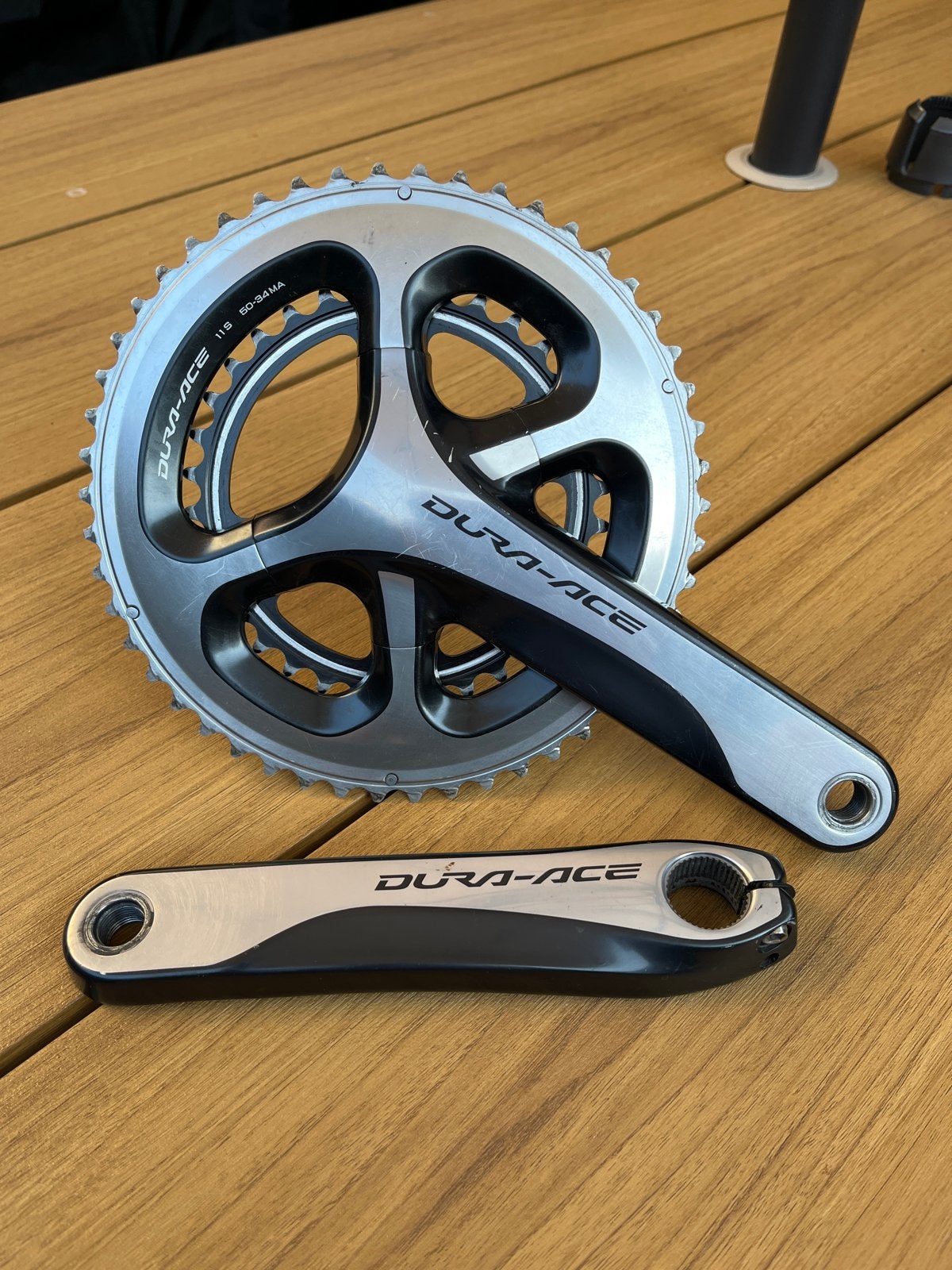 Shimano Dura Ace 9000 11 speed crankstel 172.5mm 50-34T, Crankstel of Pedalen, Gebruikt, Verzenden, Aluminium