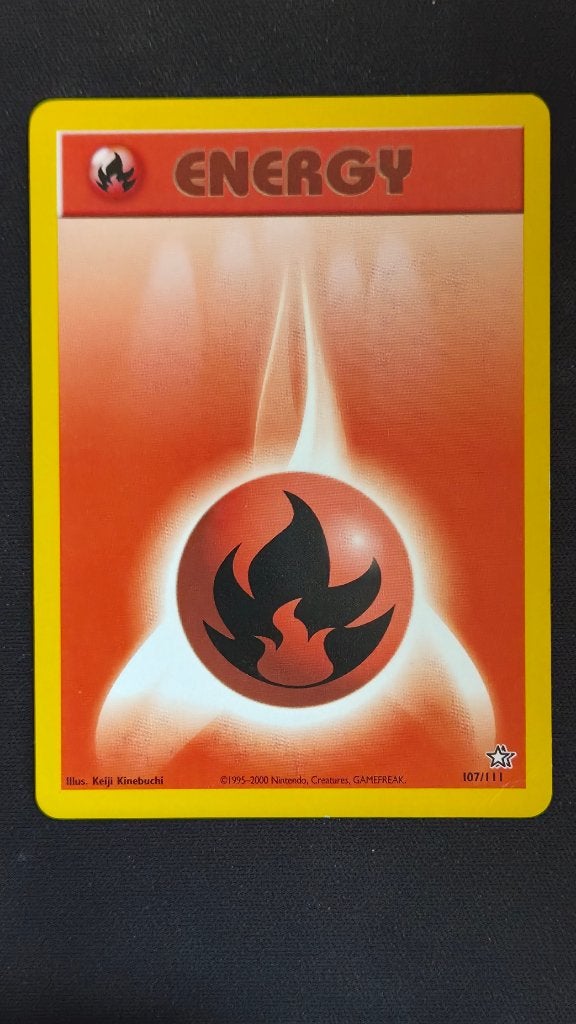 Fire Energy (NG 107/111) Pokémon kaart, Ophalen of Verzenden, Gebruikt, Losse kaart