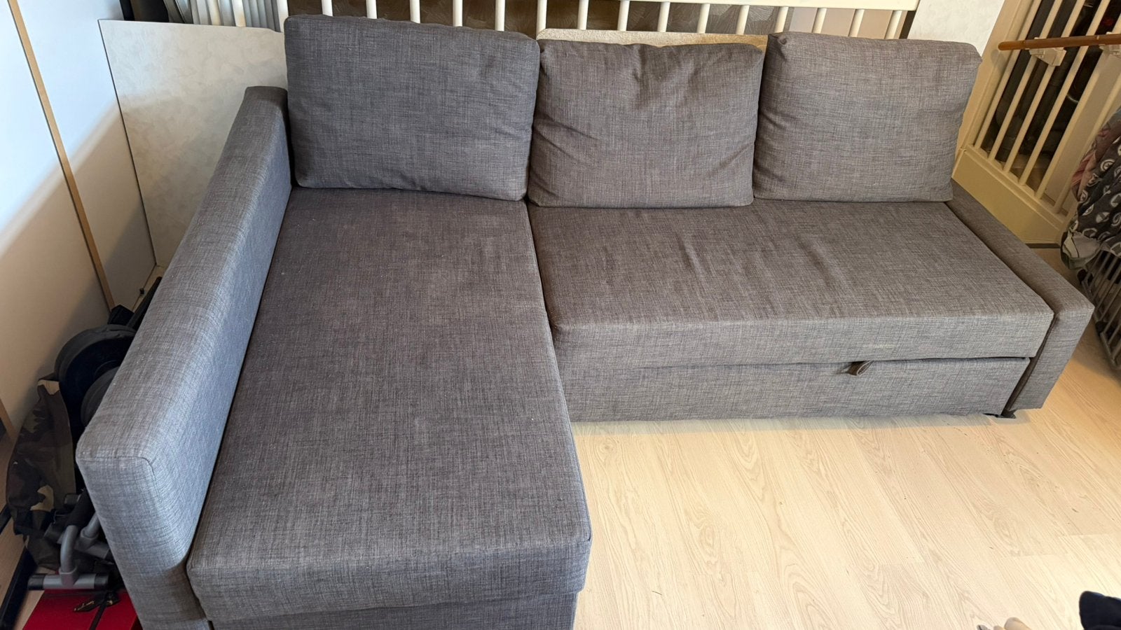 Ikea slaapbank met topper, Ophalen of Verzenden, Zo goed als nieuw, Tweepersoons, Grijs