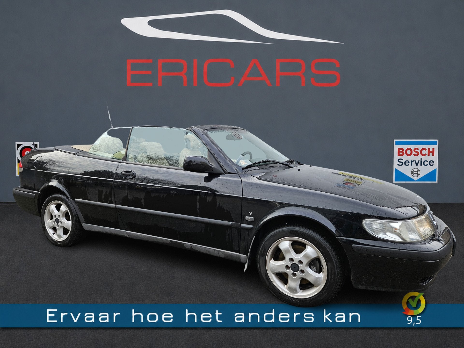 Saab 9-3 Cabrio 2.0t S AIRCO STUURBEDIENING LEER (bj 2003), Voorwielaandrijving, Gebruikt, Beige, 4 cilinders