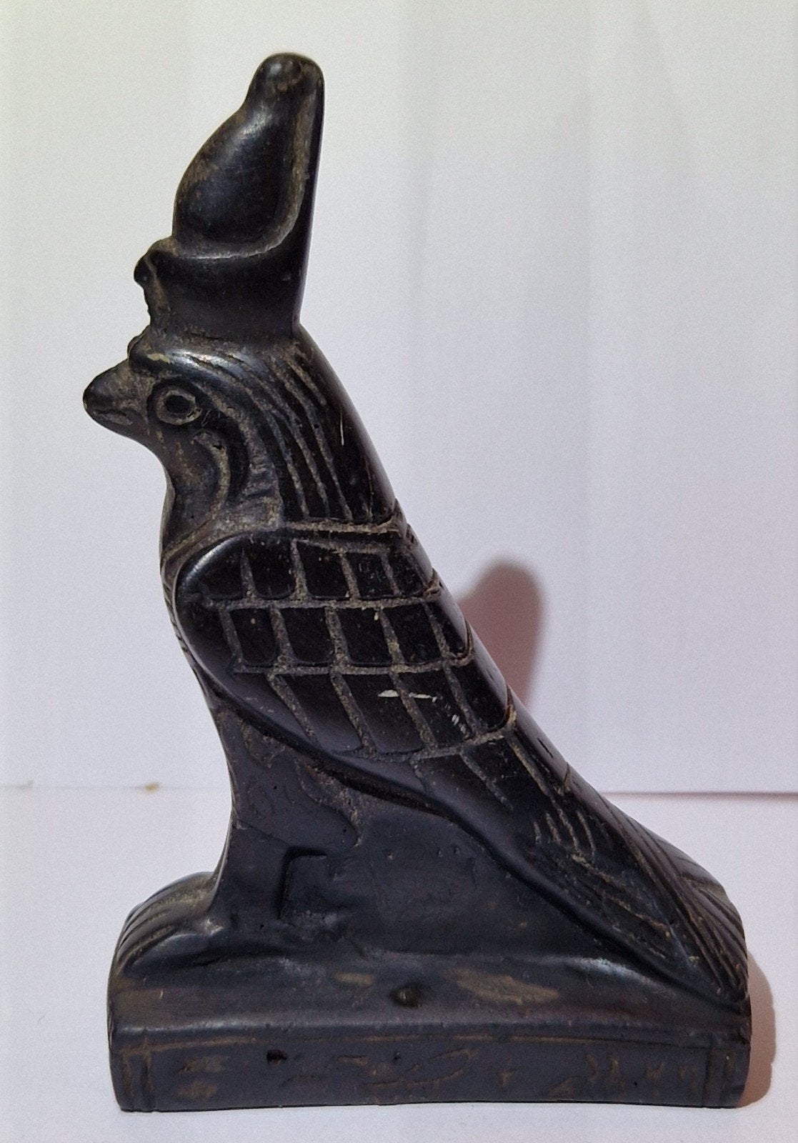 Vintage Egyptisch beeldje van de gekroonde ValkGod Horus, Ophalen of Verzenden