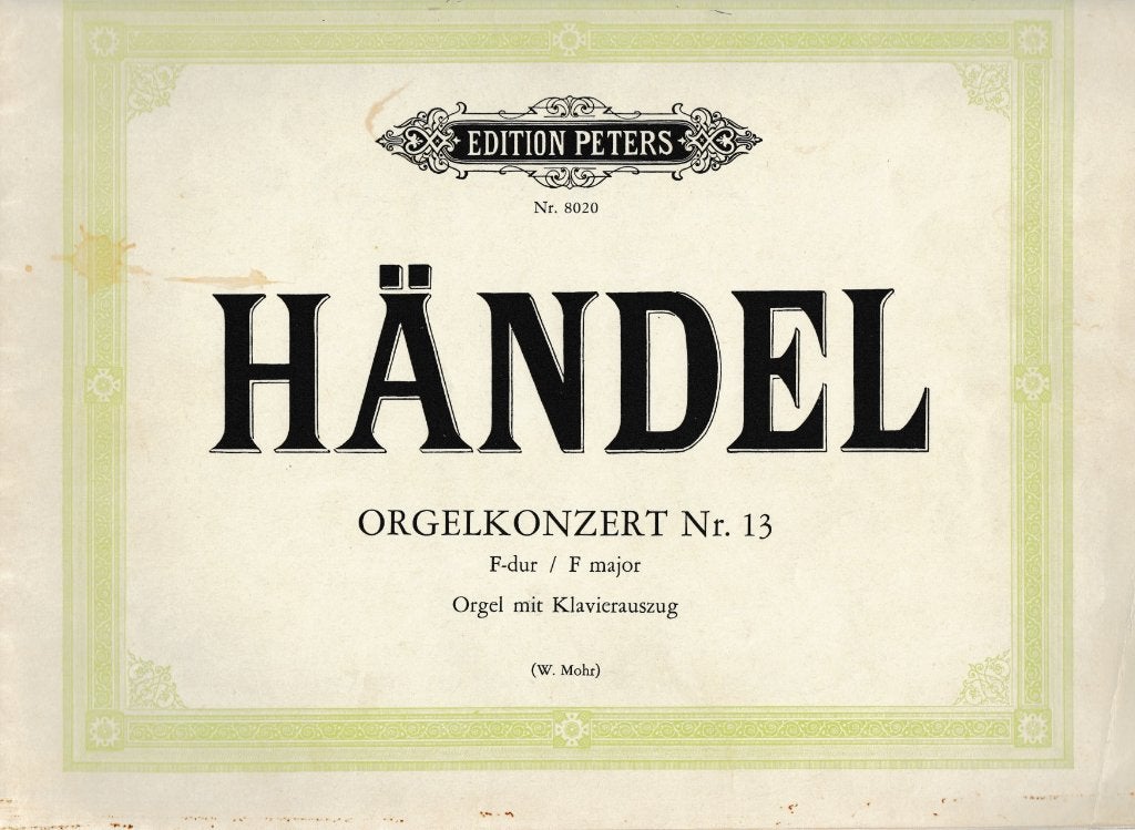 GEORG FRIEDRICH HANDEL - KONZERT nr.13, Muziek en Instrumenten, Bladmuziek, Orgel, Gebruikt, Ophalen of Verzenden, Artiest of Componist