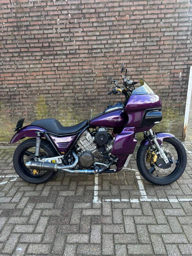 Fxr met een honda vtr1000 motorblok, Motoren, 2 cilinders, Chopper, Particulier, Meer dan 35 kW