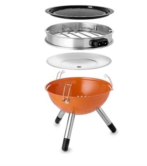 Fritel A501 Houtskool & Elektrische BBQ 2-in-1 Oranje, Ophalen of Verzenden, Nieuw