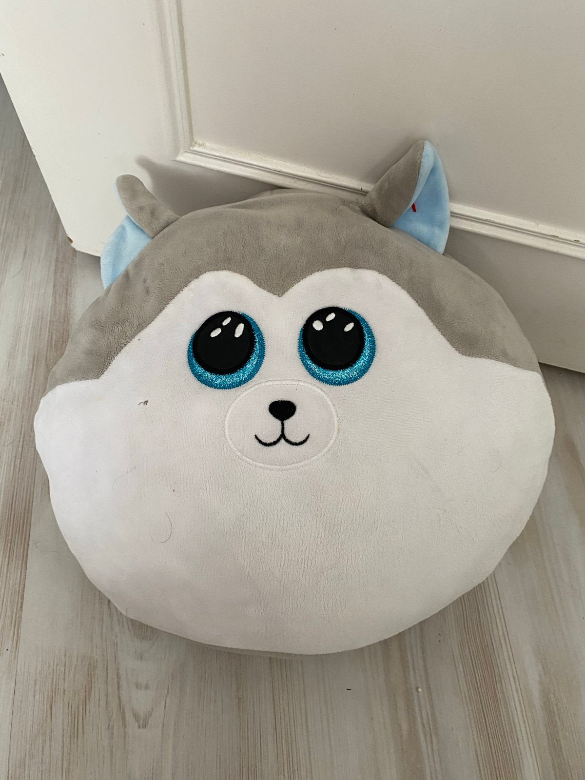Schattig Ty Squish-a-Boos Husky Knuffelkussen, Ophalen, Gebruikt, Grijs, Hond