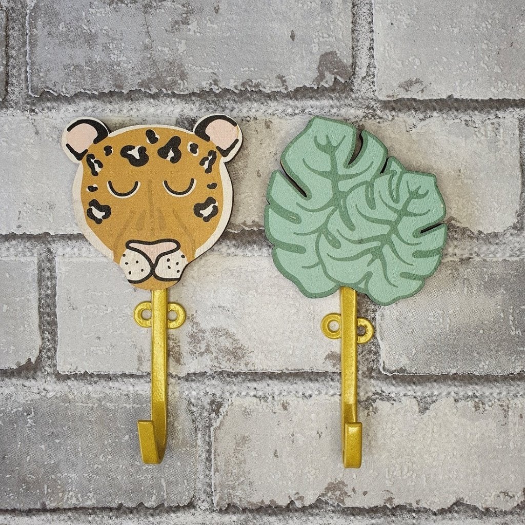 Houten Wandhaak Cheeta Jungle Kinderkamer Decoratie, D, Ophalen of Verzenden, Wanddecoratie, D
