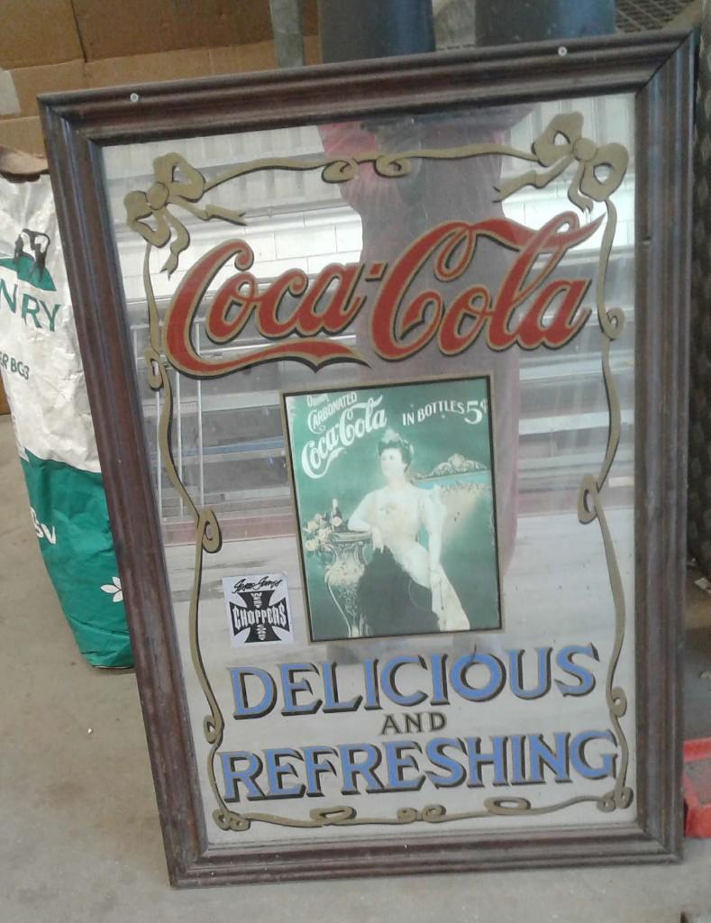 spiegel met Coca cola print, Ophalen, Gebruikt, Minder dan 100 cm, Rechthoekig