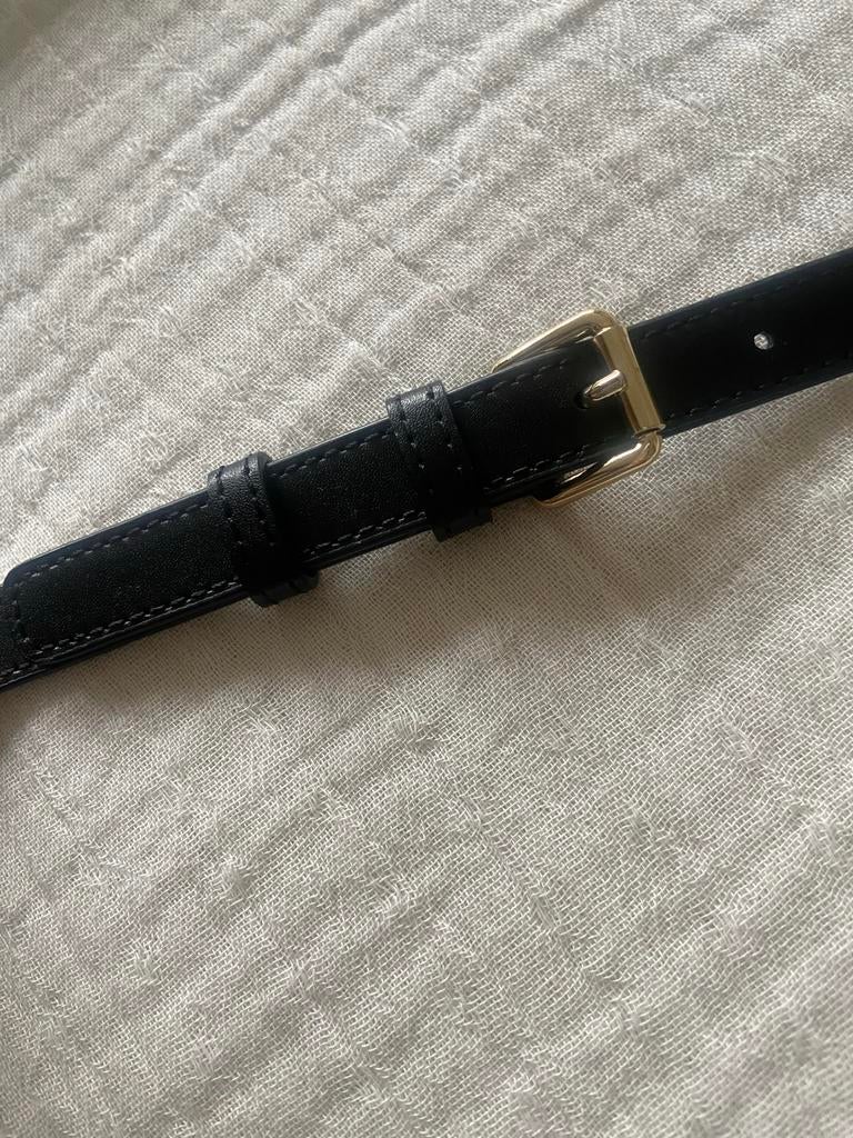 Michael Kors riem zwart met gouden gesp, Minder dan 3 cm, 100 cm of meer, Zwart, Heupriem