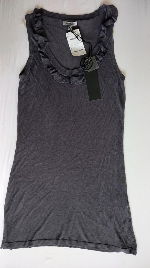 Nieuwe grijze top bandolera 40, Maat 38/40 (M), Nieuw, Ophalen of Verzenden, Zonder mouw