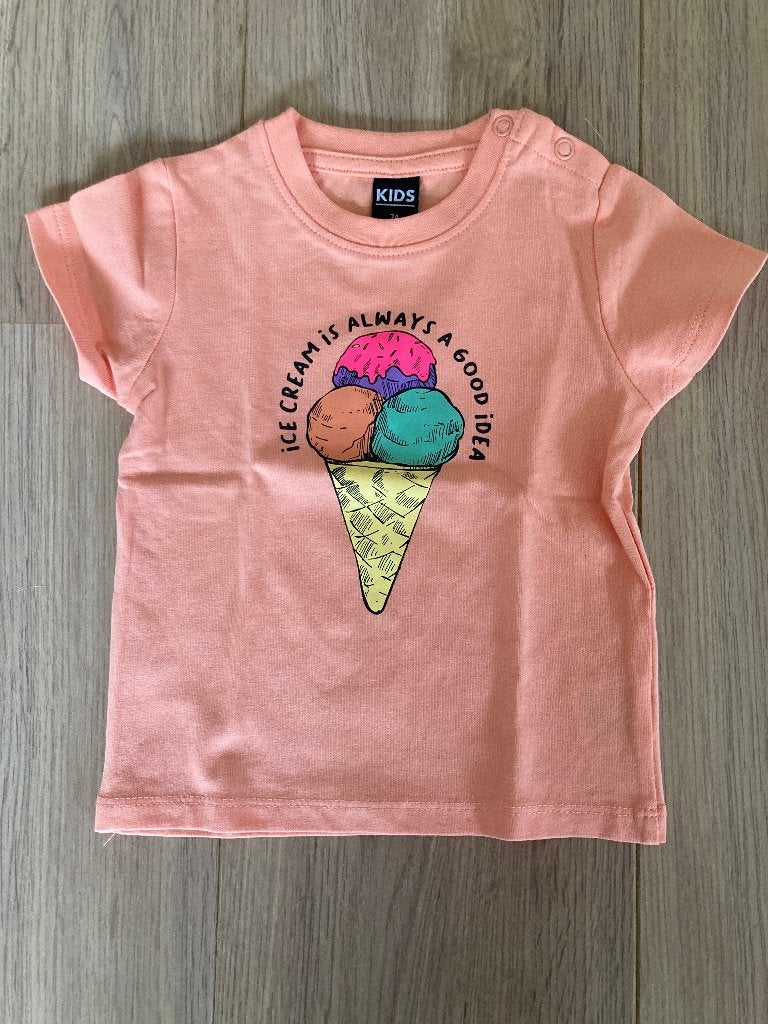 Nieuw: T-shirt met ijsje - Kids, Ophalen of Verzenden, Nieuw, Maat 74