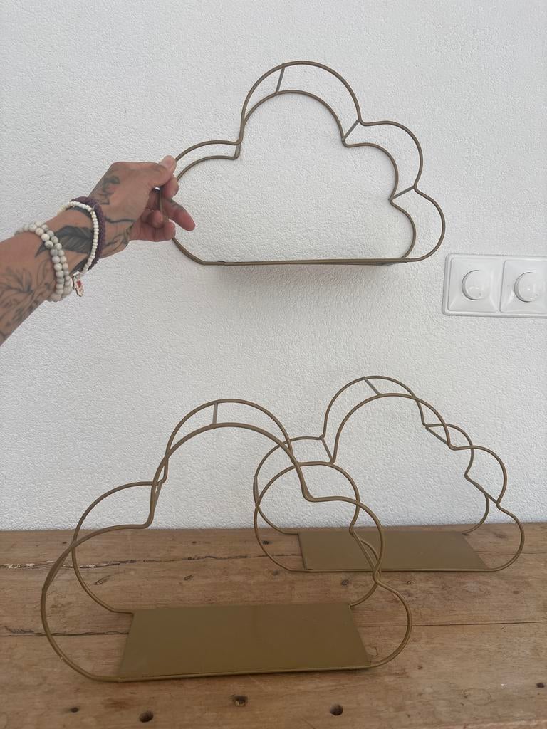 3 Gouden Wolk Plankjes - Decoratieve Wandplankjes, Ophalen of Verzenden, Zo goed als nieuw