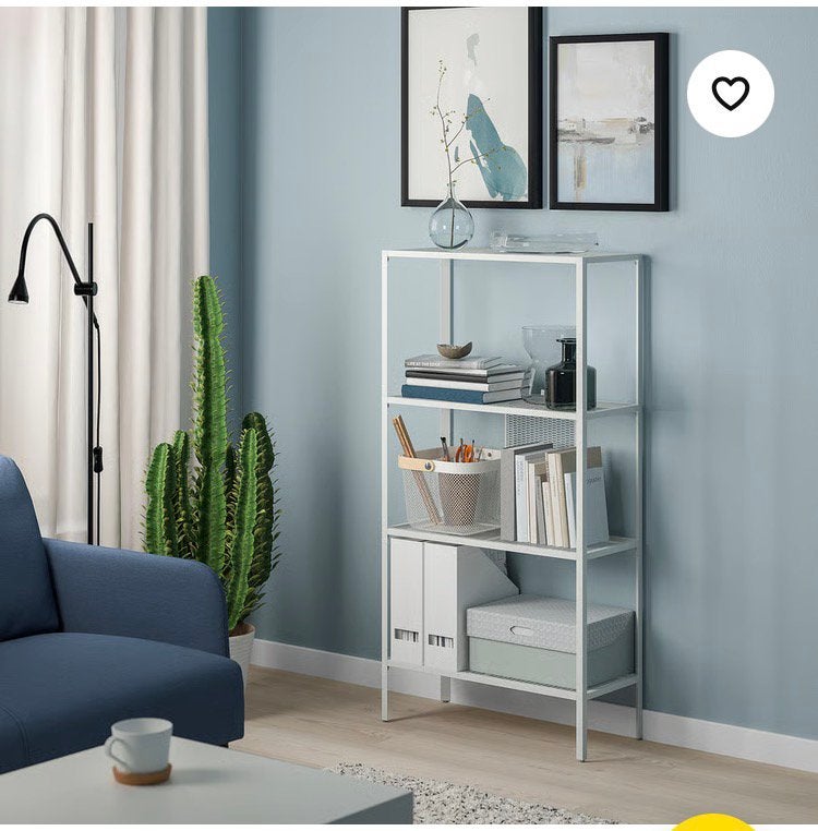 Witte metalen stellingkast met 4 planken, 60x25x116 cm, Ophalen, Zo goed als nieuw