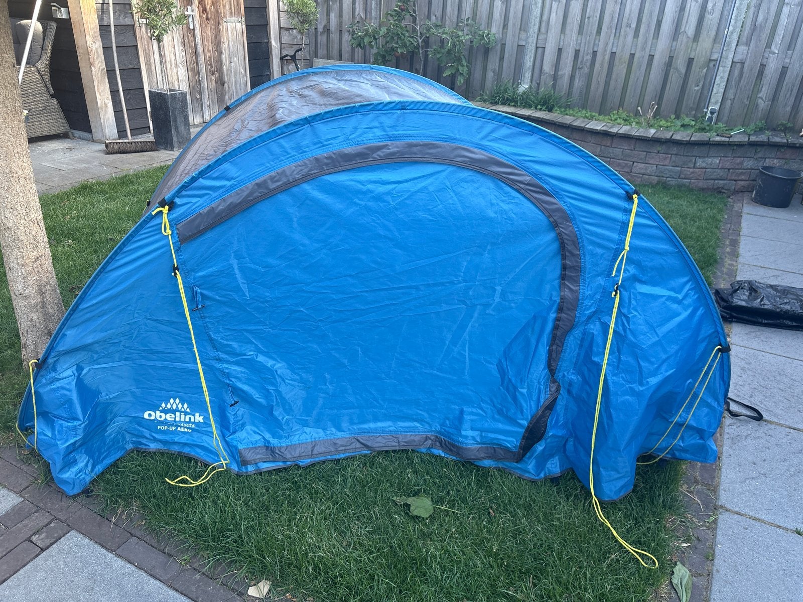 Obelink Pop-Up Aero 2-persoons tent - Zo goed als nieuw, Caravans en Kamperen, Ophalen, Zo goed als nieuw, Tot en met 2