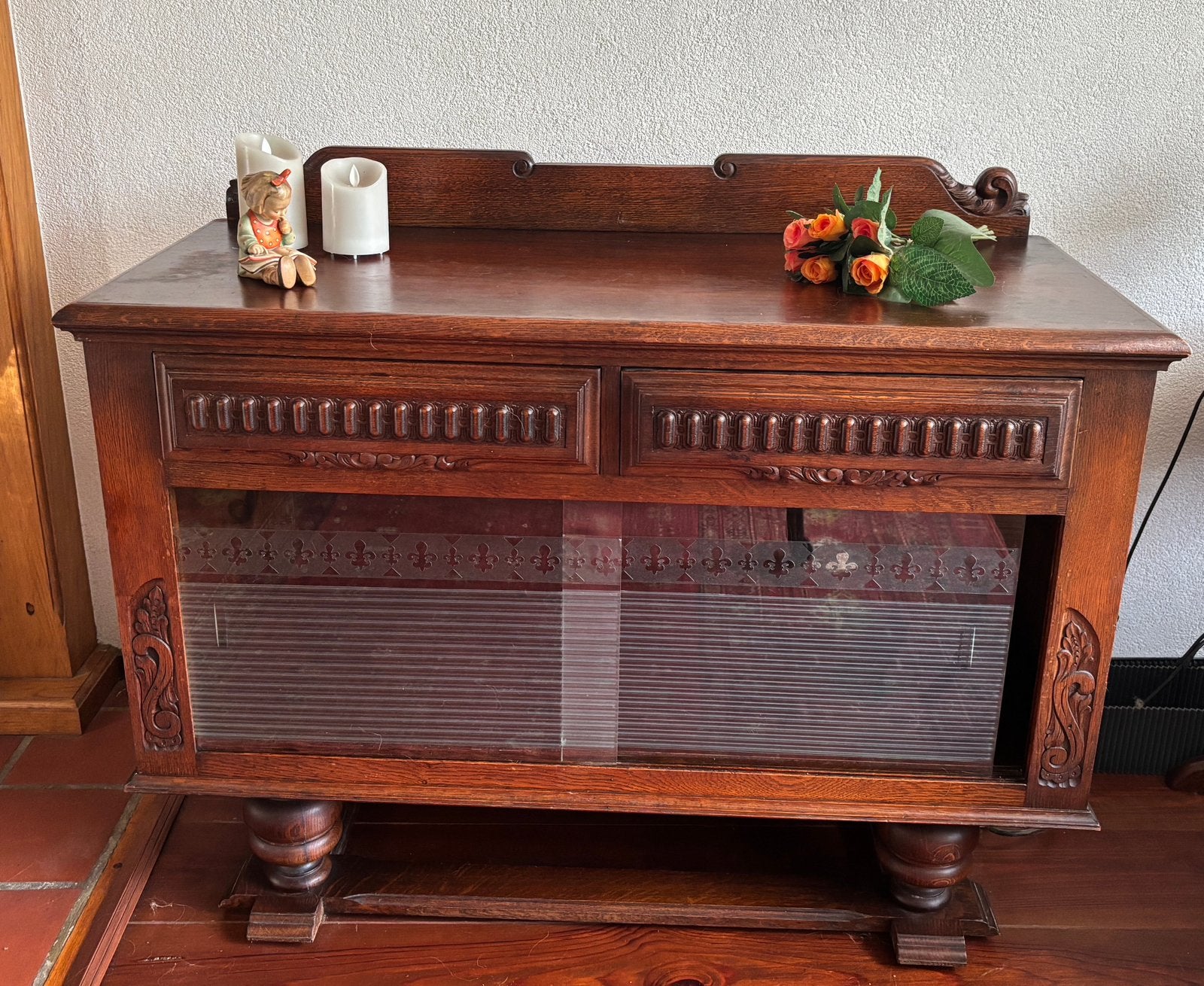 Dressoir / tv kast, Ophalen, Gebruikt, 100 tot 150 cm, Eikenhout