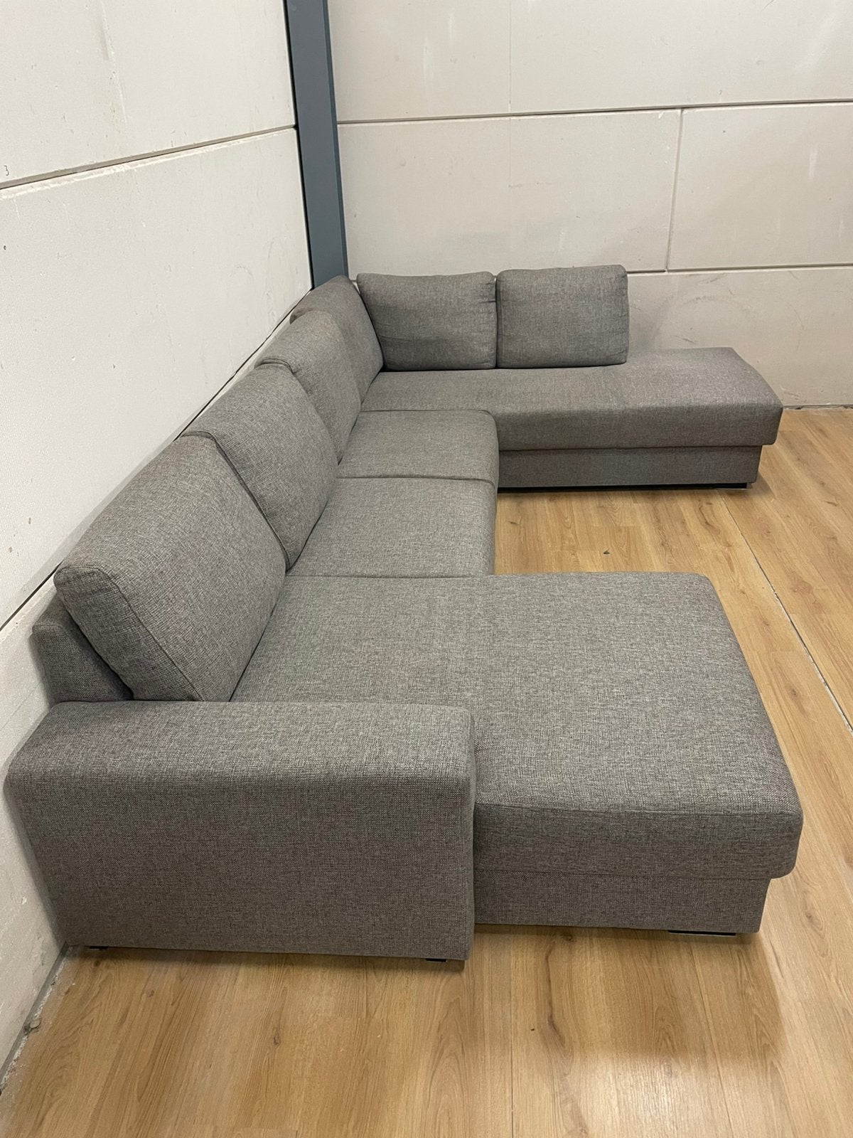 Mooie luxe grijze moderne u bank - GEREINIGD!!!, Ophalen, Luxe, Hoekbank, 300 cm of meer