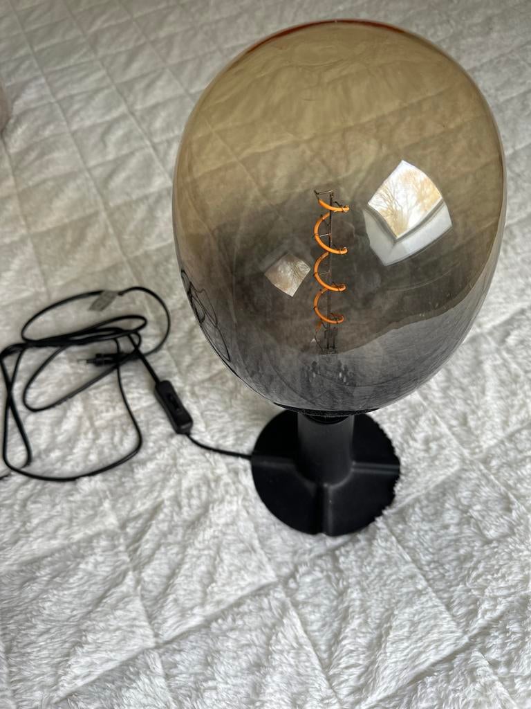Sfeervolle LED Tafellamp met Grote Bol van Ikea, Ophalen, Zo goed als nieuw, Glas, Minder dan 50 cm