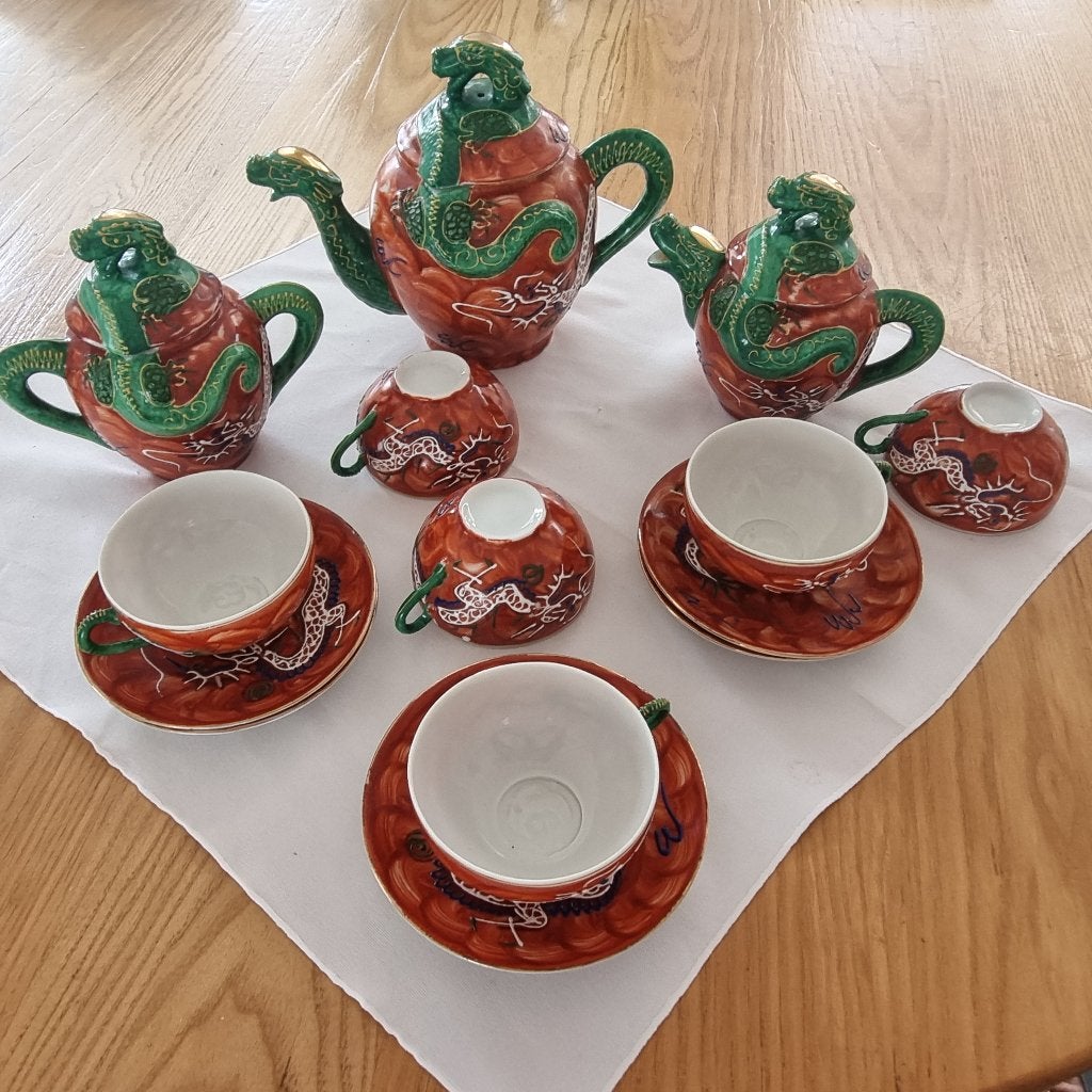 oud chinees porseleinen drakenservies, Ophalen of Verzenden