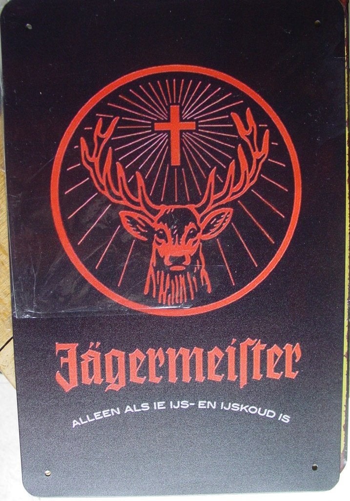 KAGERMEISTER REKLAME -METAAL-, Ophalen of Verzenden, Gebruikt, Reclamebord