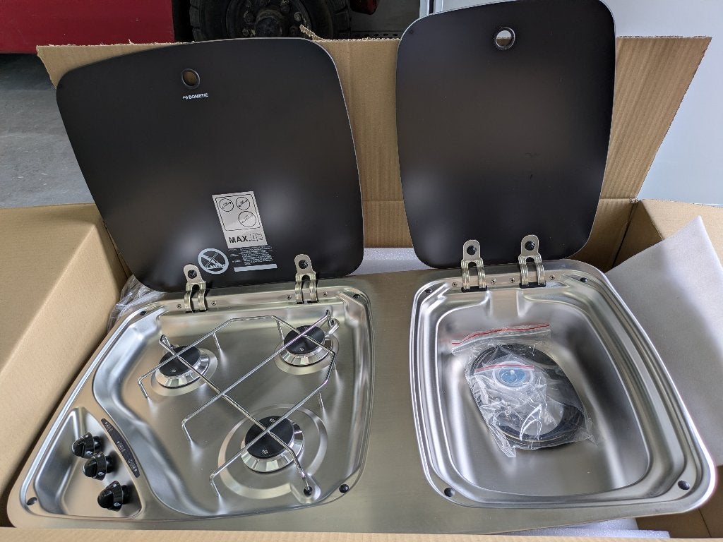 Dometic combi spoelbak / gasstel 800x460 zwart Nieuw !!!, Nieuw, Ophalen of Verzenden