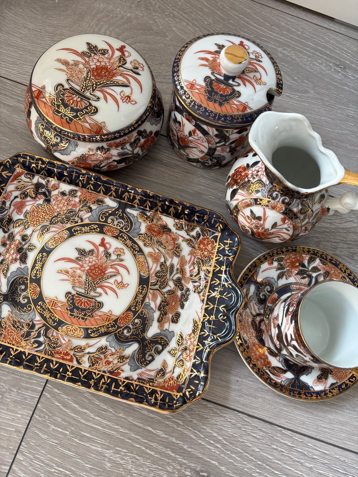 Vintage Japans theeservies - Imari stijl, Ophalen of Verzenden