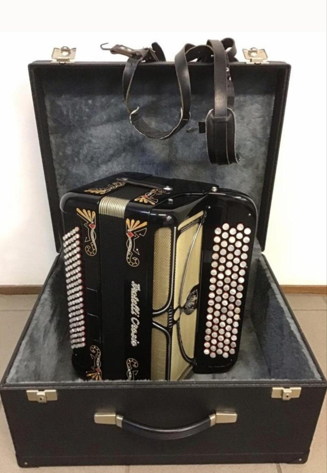 Fratelli Crosio Knopaccordeon - 4 korig - 9 registers, Muziek en Instrumenten, Overige formaten, Met koffer, Zo goed als nieuw