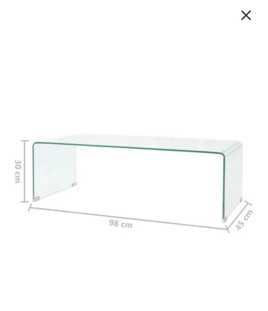 vidaXL Salontafel 98x45x30 cm gehard glas transparant, Amsterdam