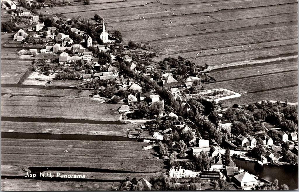 Jisp - Panorama luchtfoto, Verzenden, 1960 tot 1980, Ongelopen, Noord-Holland