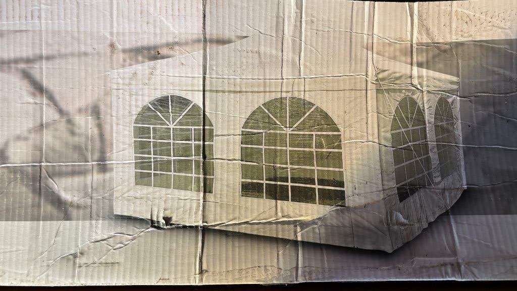 Paviljoentent met PVC waterdicht puntdak, 4 x 4 meter, Ophalen, Zo goed als nieuw, 4 tot 6 meter, Paviljoen