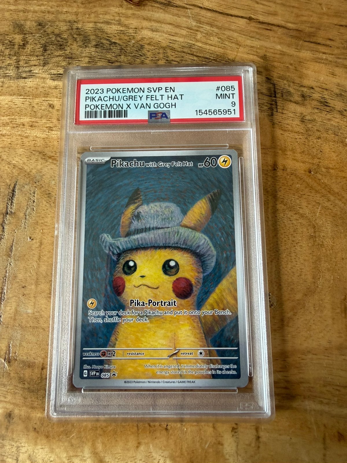 Pikachu van Gogh PSA 9 - Pokémon kaart, Ophalen of Verzenden, Zo goed als nieuw, Losse kaart